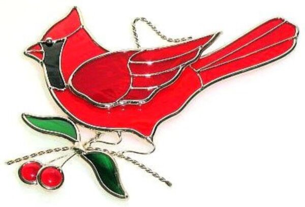 Chardinal with Cherries Suncatcher
