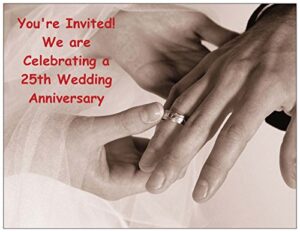 25th hands with Rings Invitations