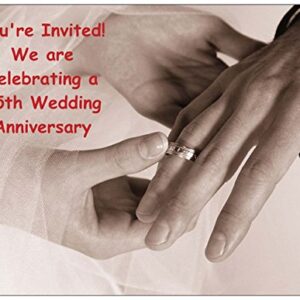 25th hands with Rings Invitations
