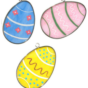Painted Easter Egg Suncatchers - Set of 3