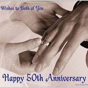 Happy 50th Hands with RingDesign Magnet Magnetic Greeting Card