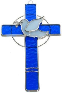 Blue Dove Criss made from real stained glass