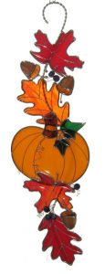 Pumpkin and Fall Leaves Scroll
