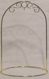 Arched Ornament Stand 8 inches tall with 6 inch hanging height 24k plated
