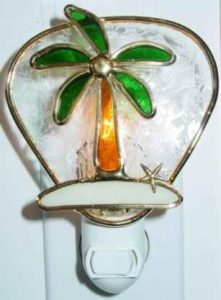 Palm Island Stained Glass Night Light