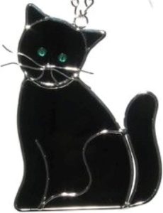 Bkack Kitty Cat Suncatcher Ornament