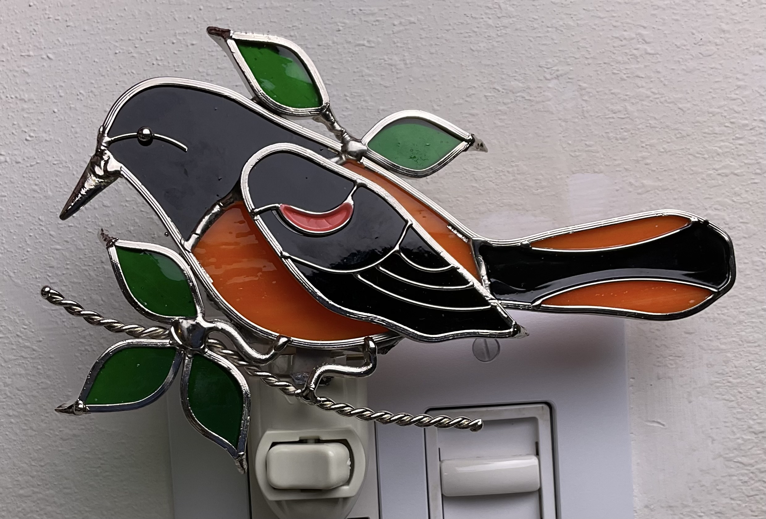 Oriole Stained Glass Night Light
