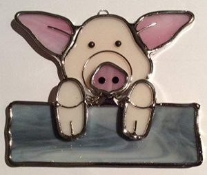 Pig on a Fence Suncatcher