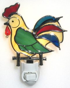 Rooster on a Fench Night Light