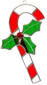 Candy Cane Suncatcher Ornament