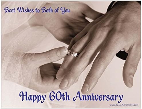 Happy 60th Anniversary Magnet with Hands and Ring