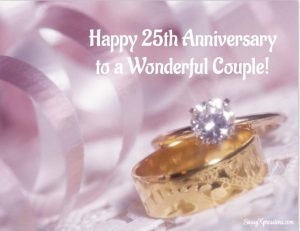 Happy 25th Anniversary to a Wonderful Couple Refrigerator Magnet Ribbons & Rings