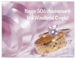 Elegant Happy 50th Anniversary Magnet Magnetic Gift Greeting Card