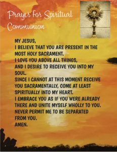 Prayer for Spiritual Communion