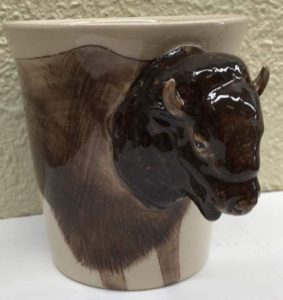 Buffalo Bison Mug Planter caddy