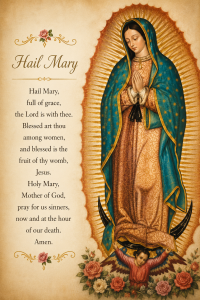 Hail Mary - Our Lady of Guadalupe Prayer Magnet