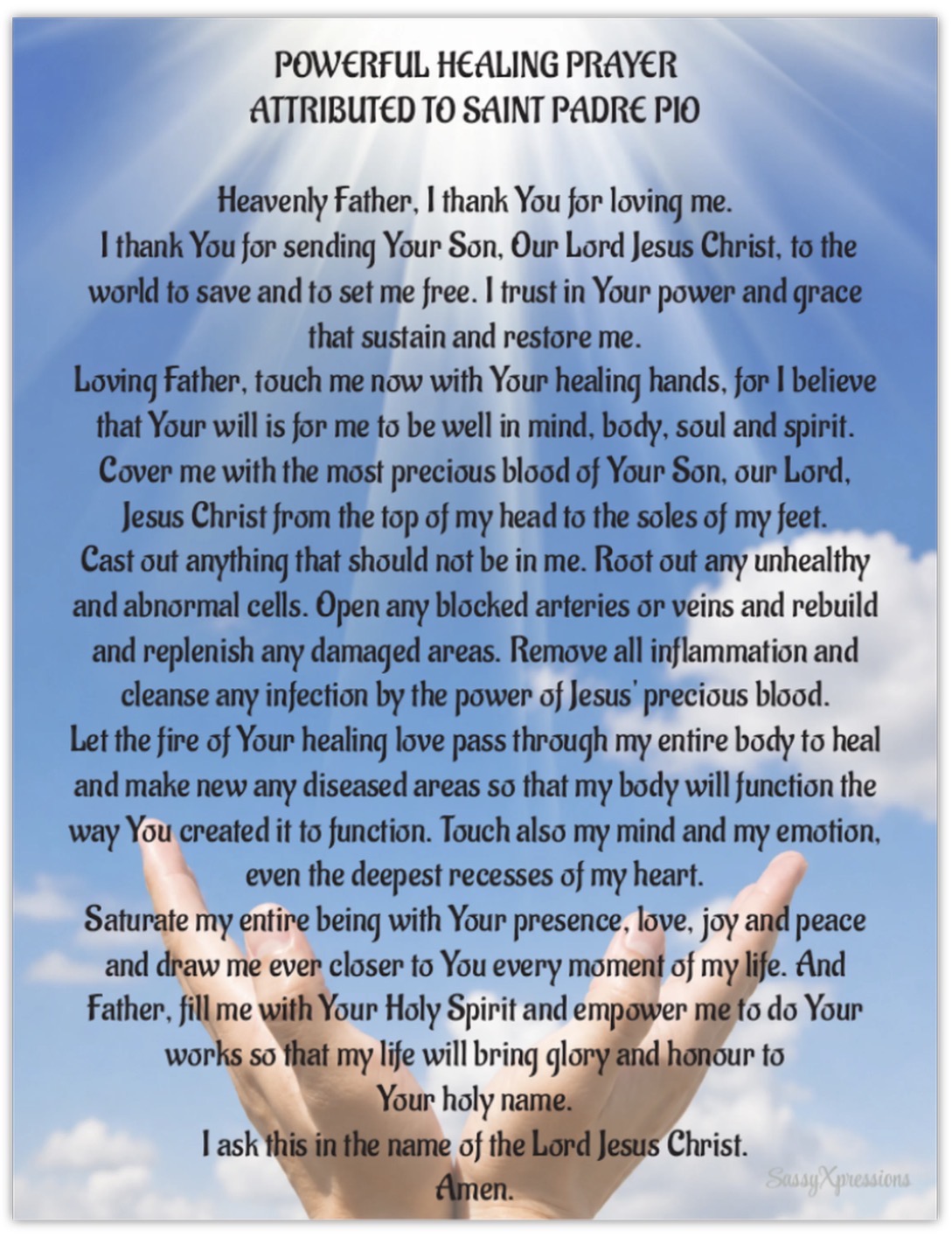 Powerful Healing Prayer Attributed to Padre Pio